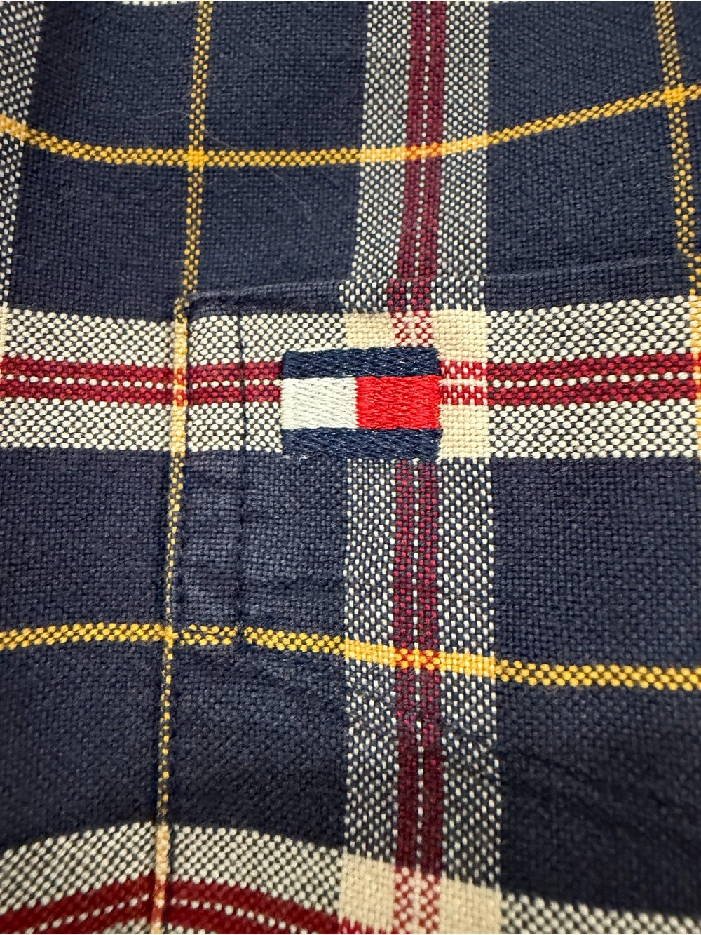 Vintage 1999 Tommy Hilfiger Men's L Plaid Button Down Shirt Flag Logo - Picture 11 of 14